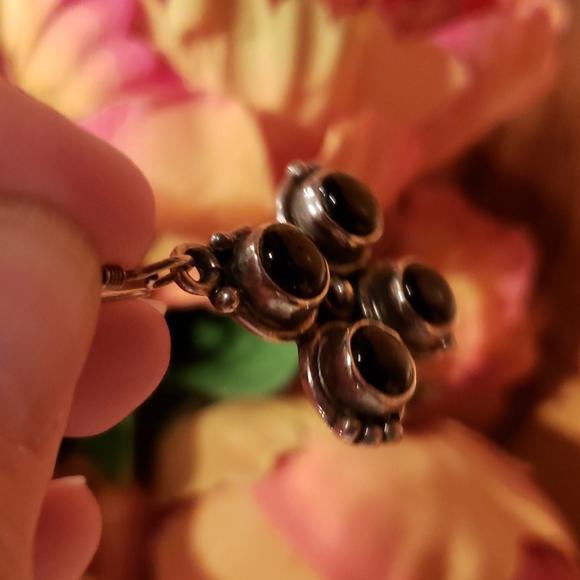 Gorgeous Vintage Sterling Silver Onyx? Earrings!!!🖤🤍 - Picture 4 of 6